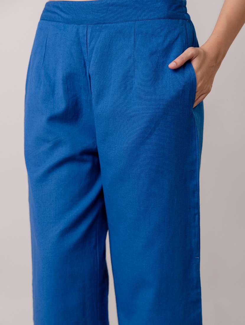 women solid mid rise straight trouser - 22147235 -  Standard Image - 5