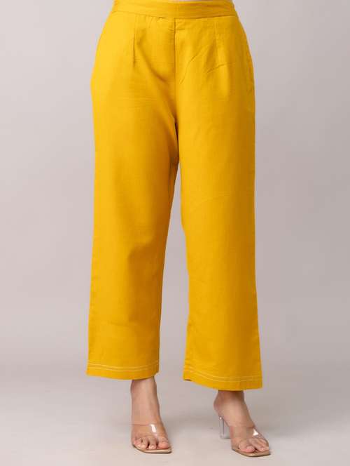 women solid mid rise straight trouser - 22147239 -  Standard Image - 0