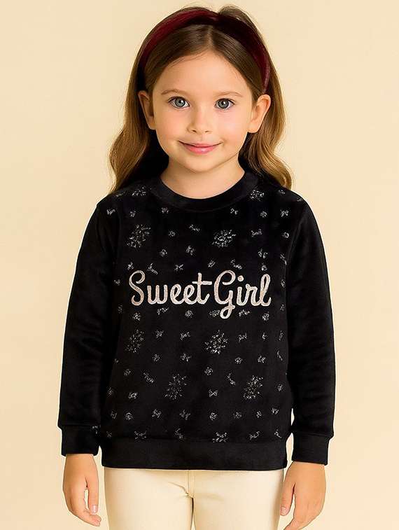 girls printed long sleeve sweatshirt