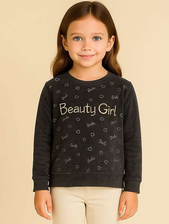 girls printed long sleeve sweatshirt