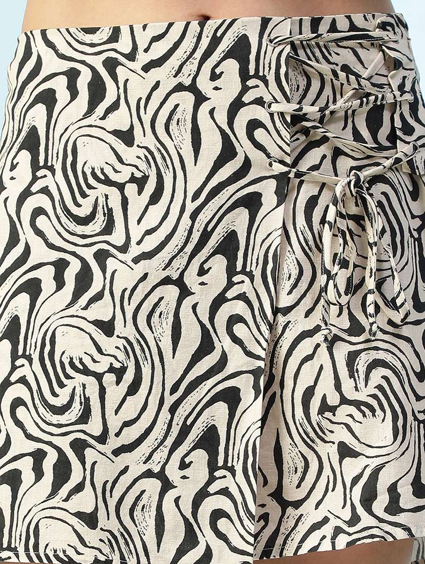 women printed high rise wrap skirt - 22147444 -  Standard Image - 5