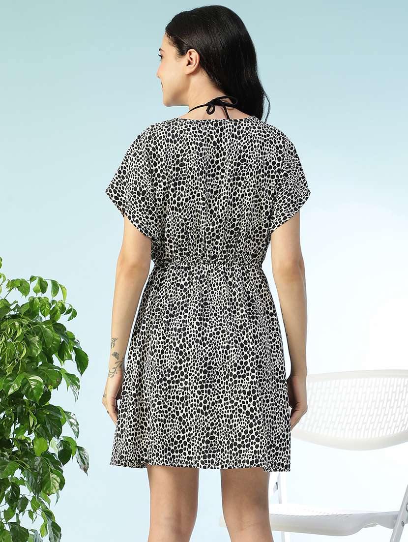 women printed short sleeve a-line dress - 22147499 -  Standard Image - 5