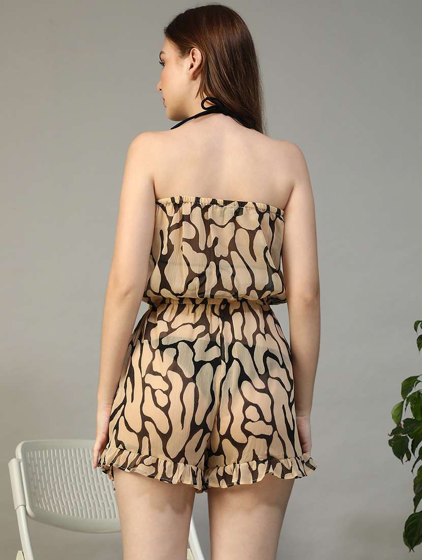 women printed beachwear coverup playsuit - 22147500 -  Standard Image - 5