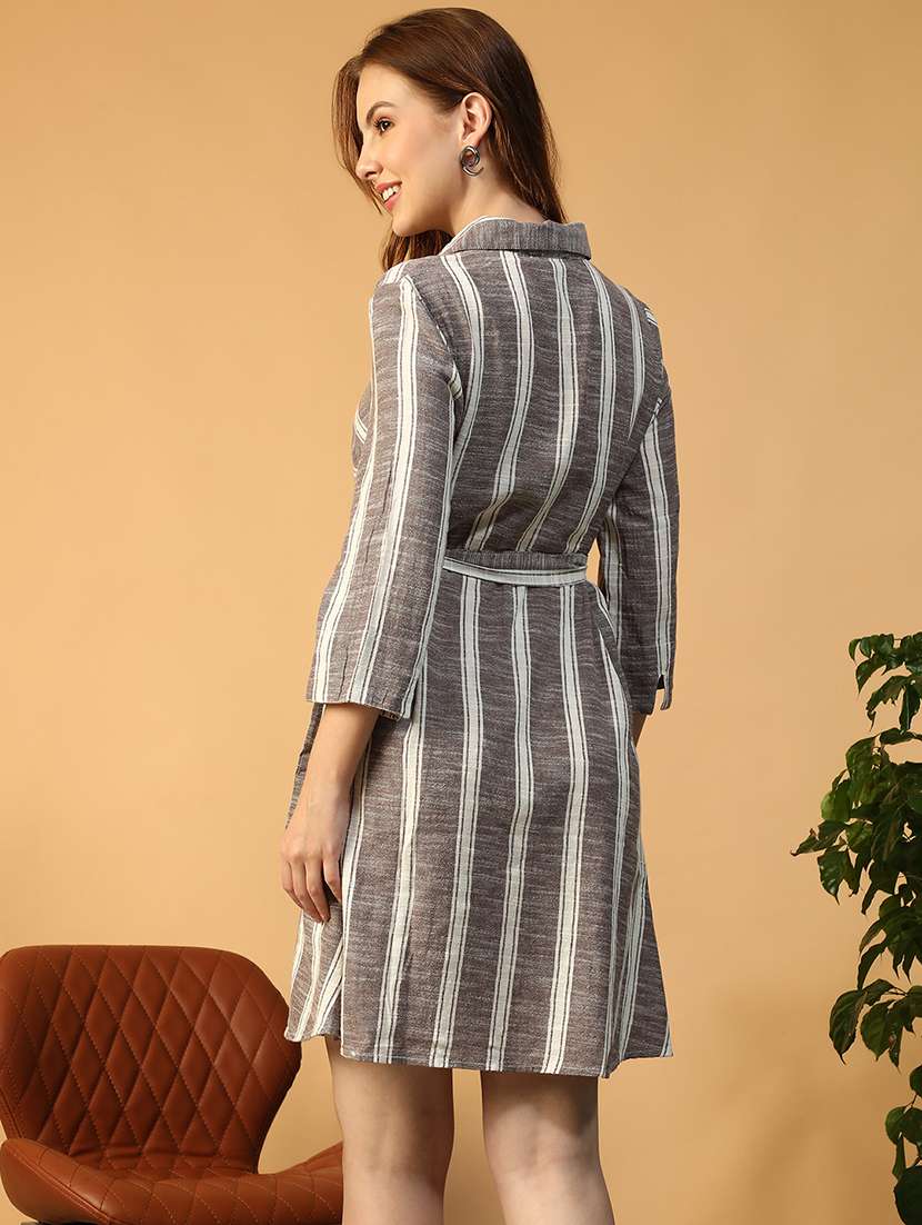 women striped collared shirt dress - 22147503 -  Standard Image - 3