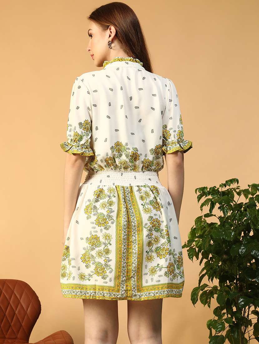 women printed puff sleeve a-line dress - 22147512 -  Standard Image - 5