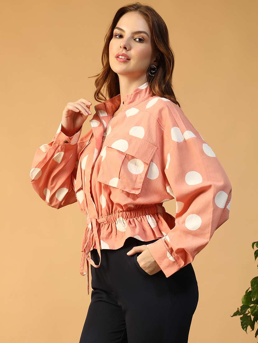 women polka doted long sleeve top - 22147525 -  Standard Image - 3