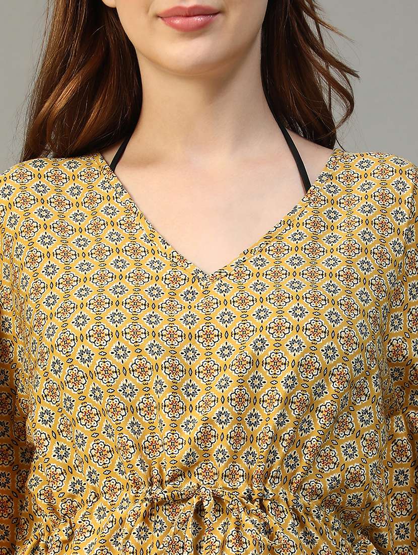 women printed short sleeve beachwear coverup dress - 22147541 -  Standard Image - 5