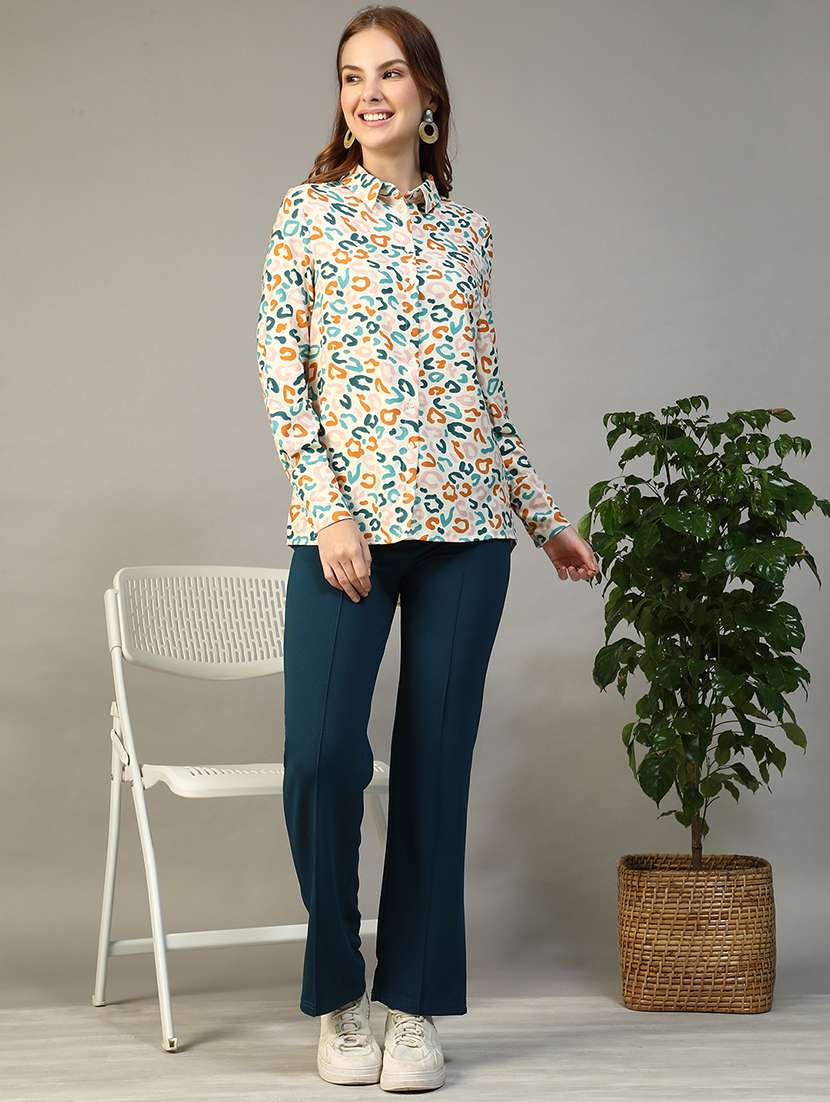 women printed collared long sleeve regular shirt - 22147557 -  Standard Image - 5