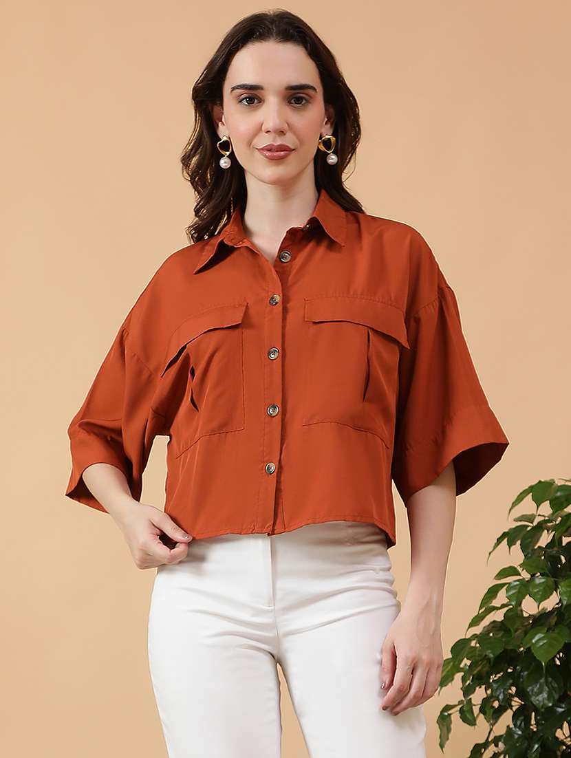 women soldi collared short sleeve boxy shirt - 22147561 -  Zoom Image - 0