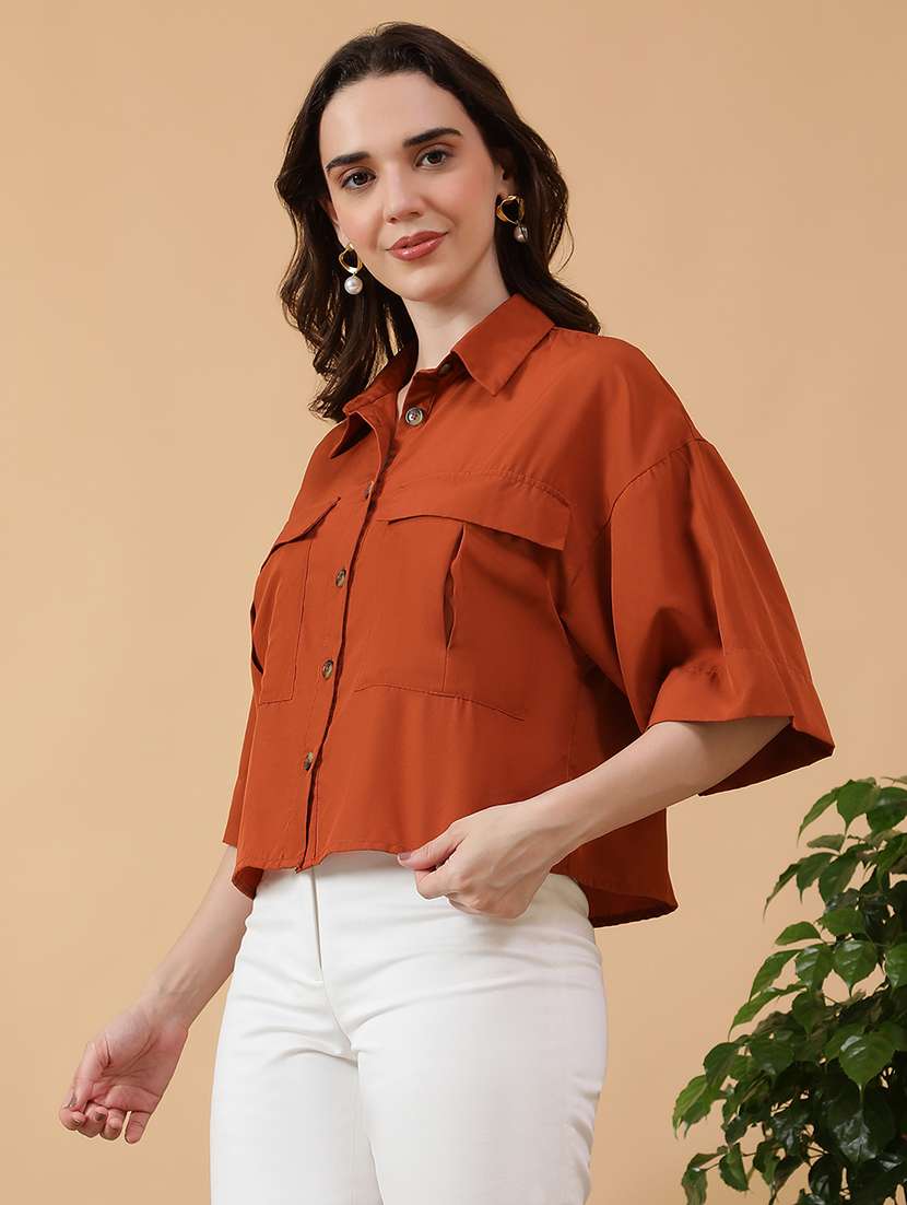 women soldi collared short sleeve boxy shirt - 22147561 -  Standard Image - 3