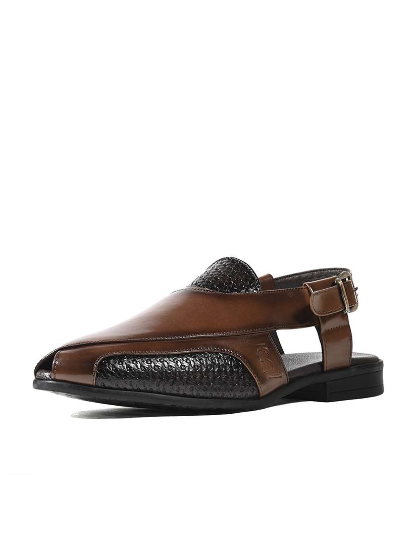men tan back strap sandal - 22147591 -  Standard Image - 3