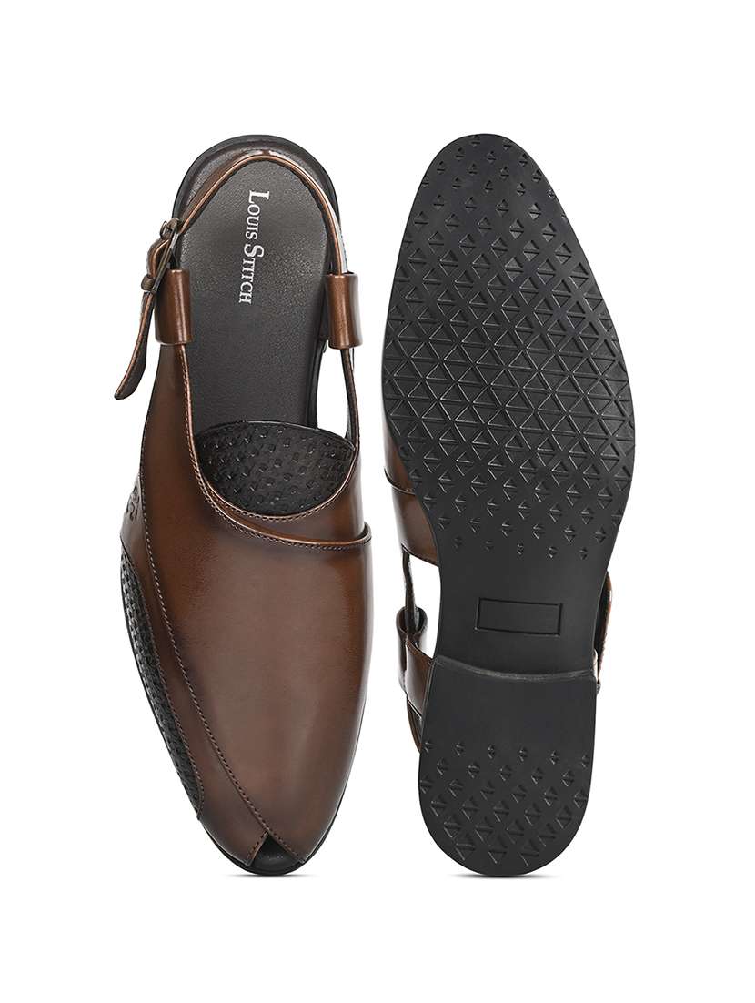 men tan back strap sandal - 22147591 -  Standard Image - 5