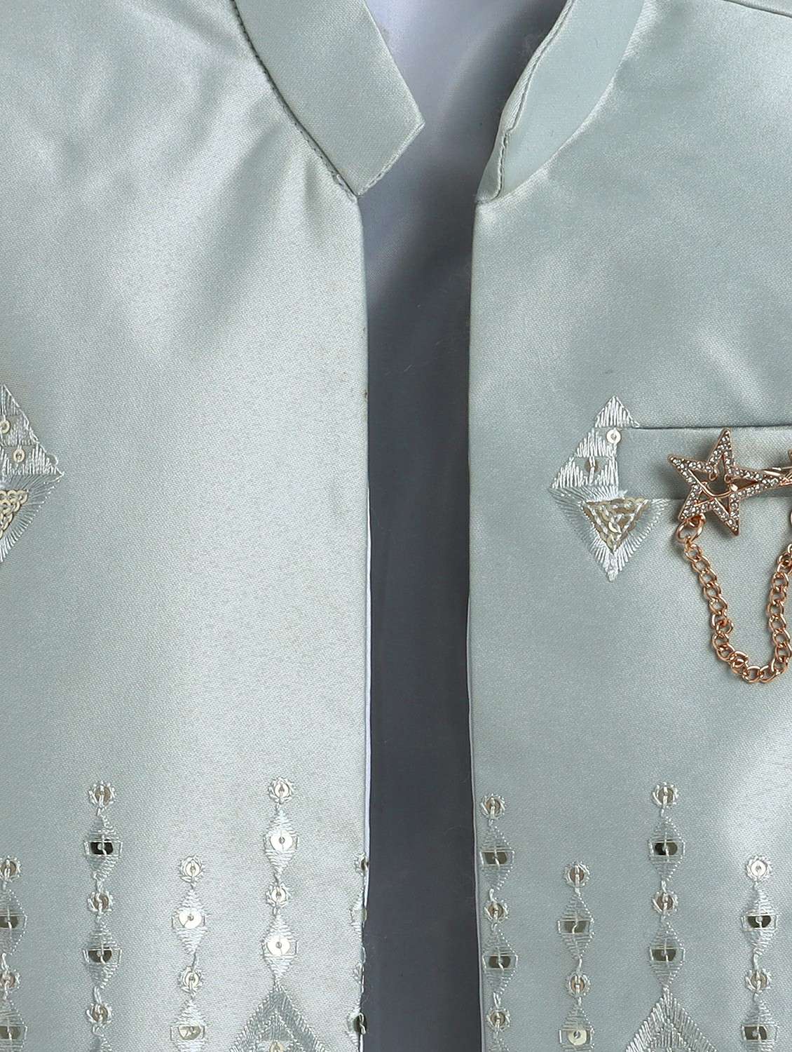 boys self designed long sleeve sherwani set - 22147592 -  Standard Image - 5