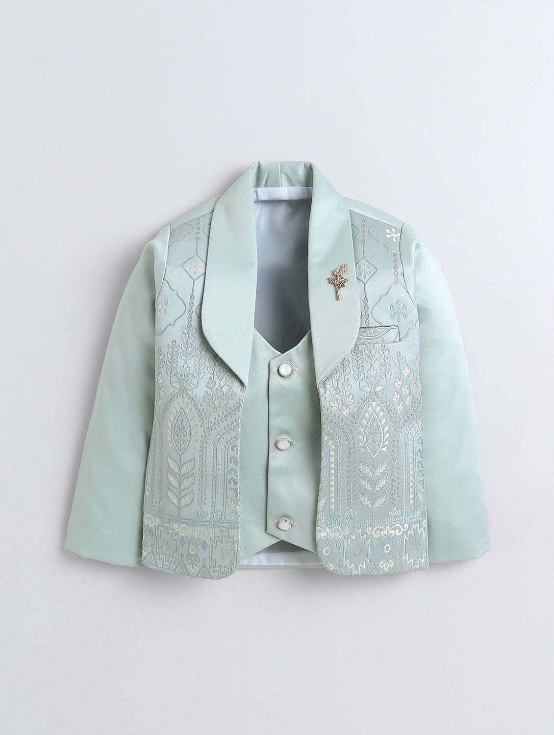 boys self designed blazer and trouser with shirt set - 22147669 -  Standard Image - 8