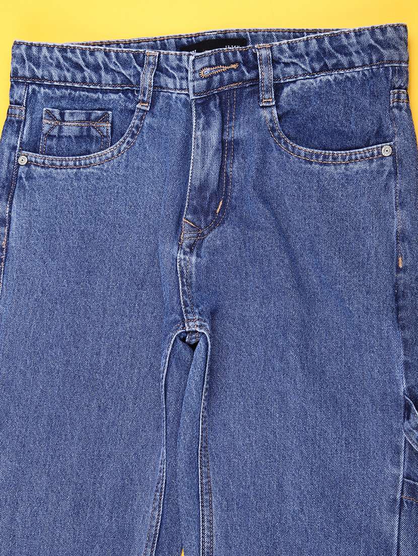 boys solid mid rise slim fit jeans - 22147696 -  Standard Image - 3