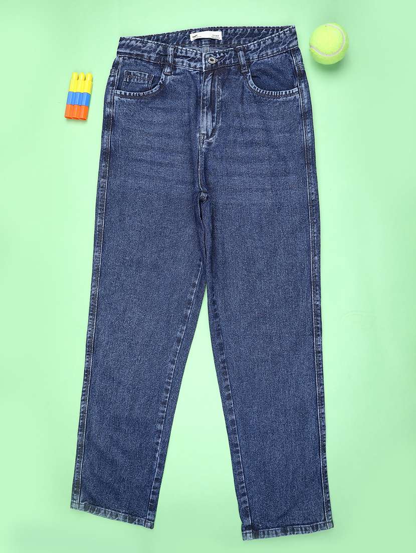 girls solid mid rise slim fit jeans