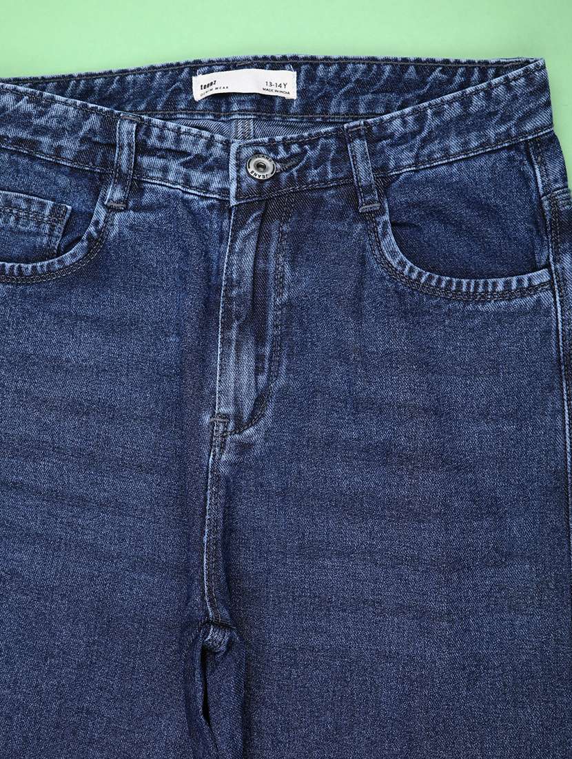 girls solid mid rise slim fit jeans - 22147699 -  Standard Image - 3