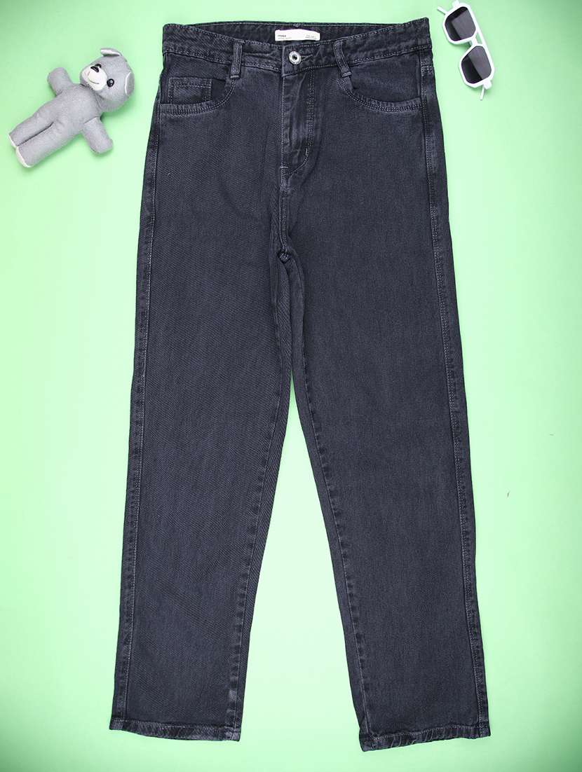 girls solid mid rise slim fit jeans