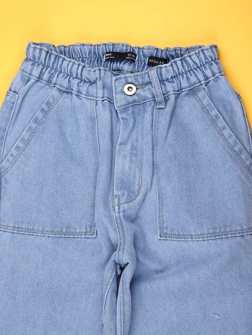 girls solid mid rise stright fit jeans - 22147701 -  Standard Image - 3