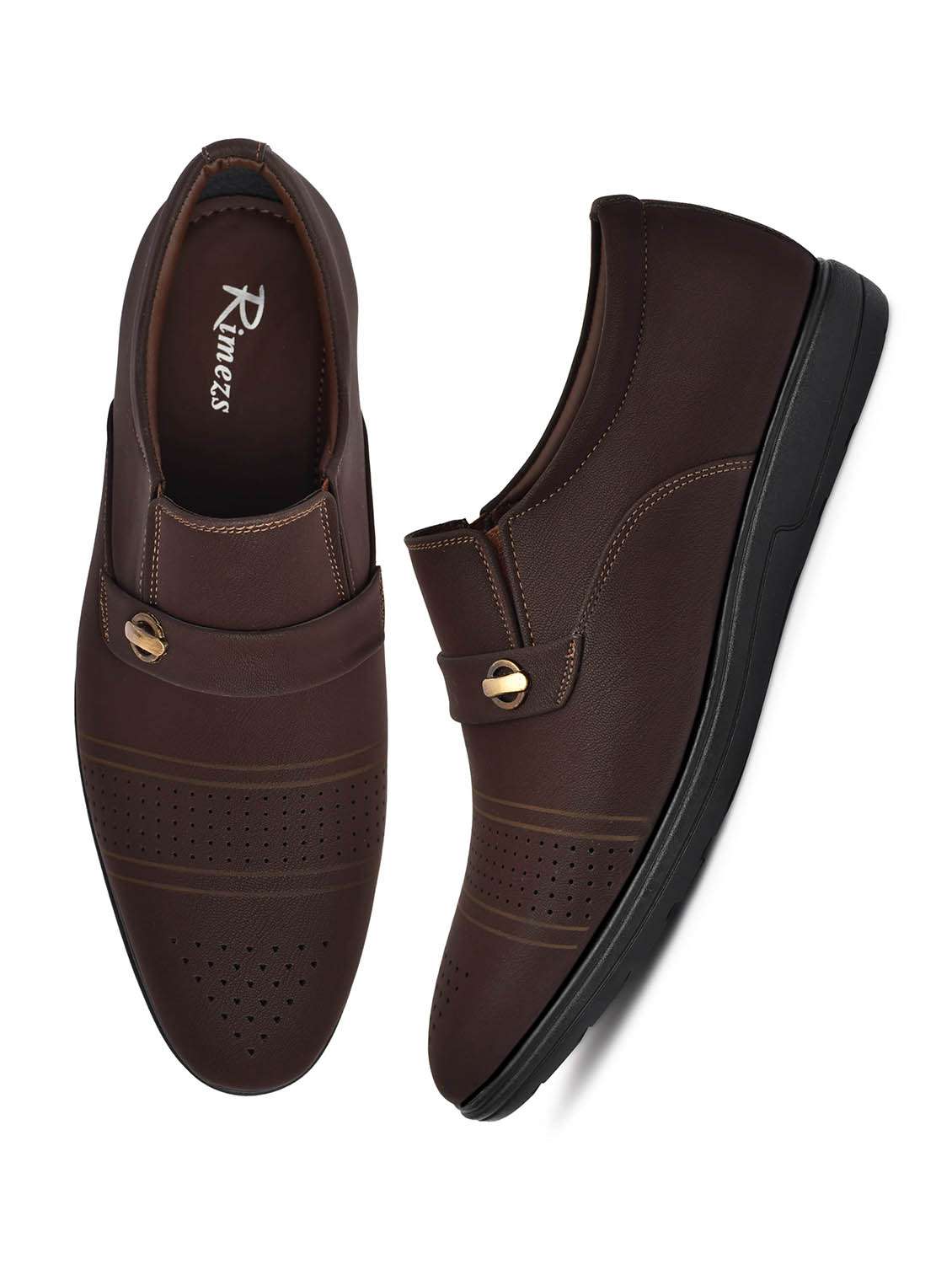men brown slip on shoe - 22147720 -  Standard Image - 3
