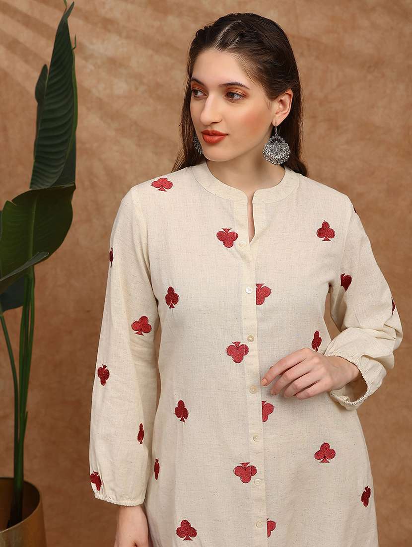 women embroidered bishop sleeve kurta pant set - 22147800 -  Standard Image - 5