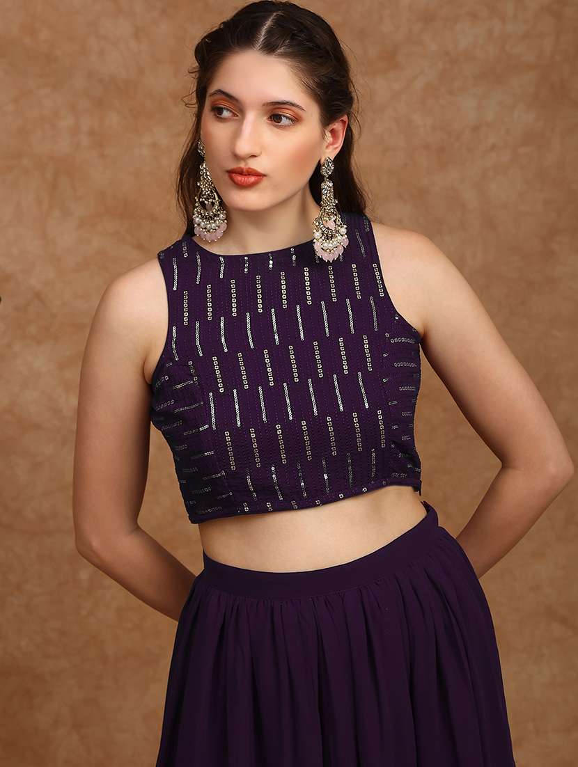 women solid with work sleeveless skirt top set - 22147851 -  Standard Image - 5