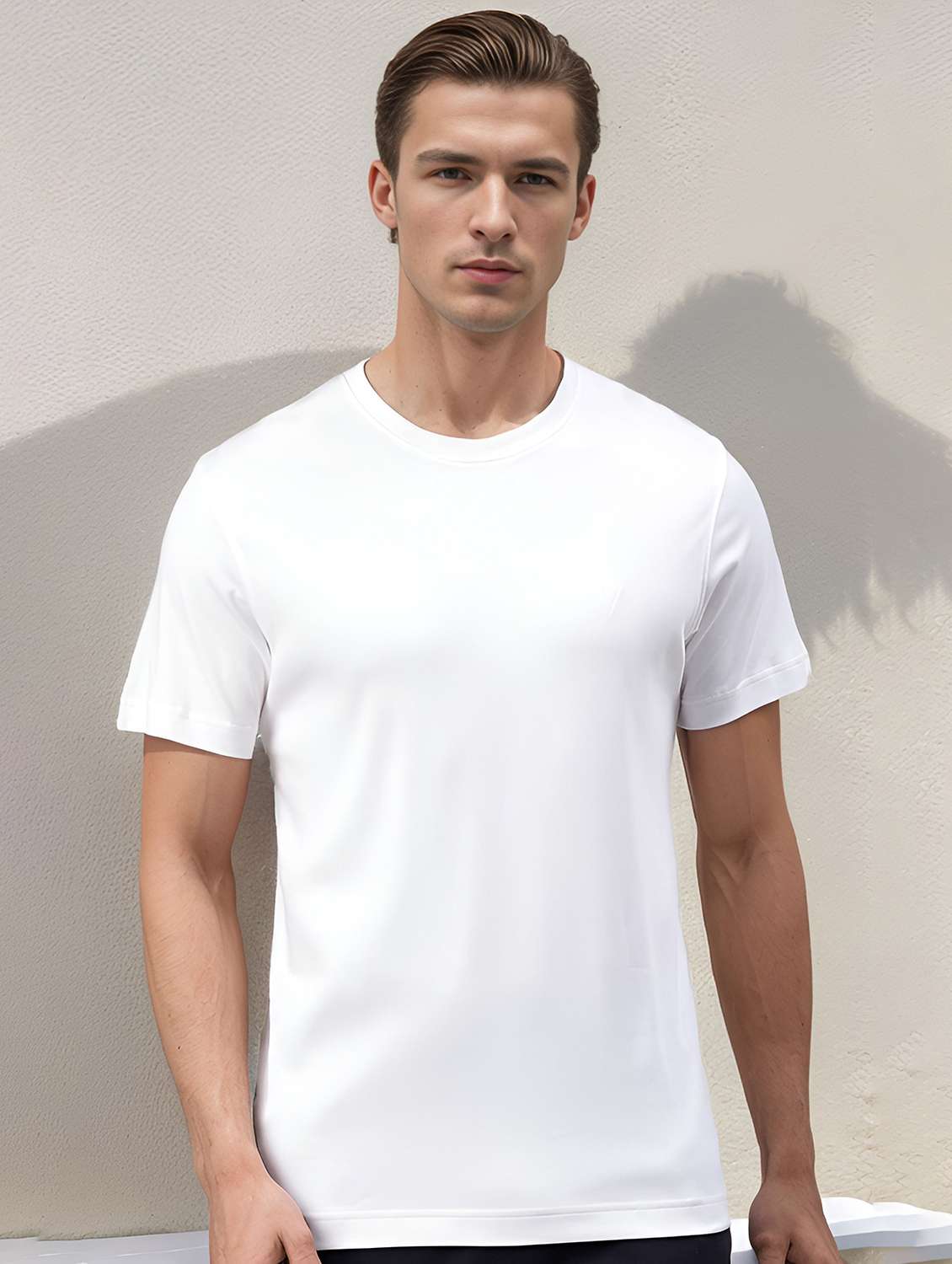 men solid short sleeve regular fit t-shirt - 22148036 -  Zoom Image - 0