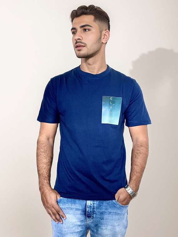 men placement print short sleeve regular fit t-shirt