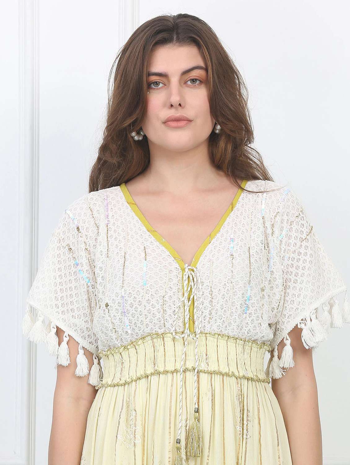 majestic by baani women tiered green maxi full length dress - 22148047 -  Standard Image - 3