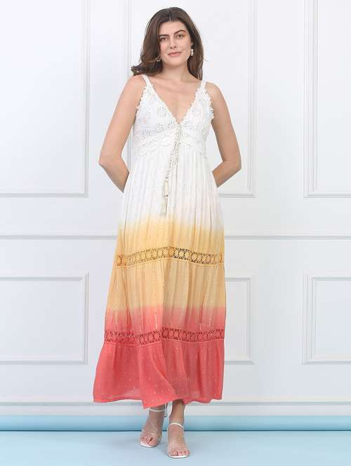 majestic by baani women tiered multicolor maxi dress - 22148050 -  Standard Image - 0