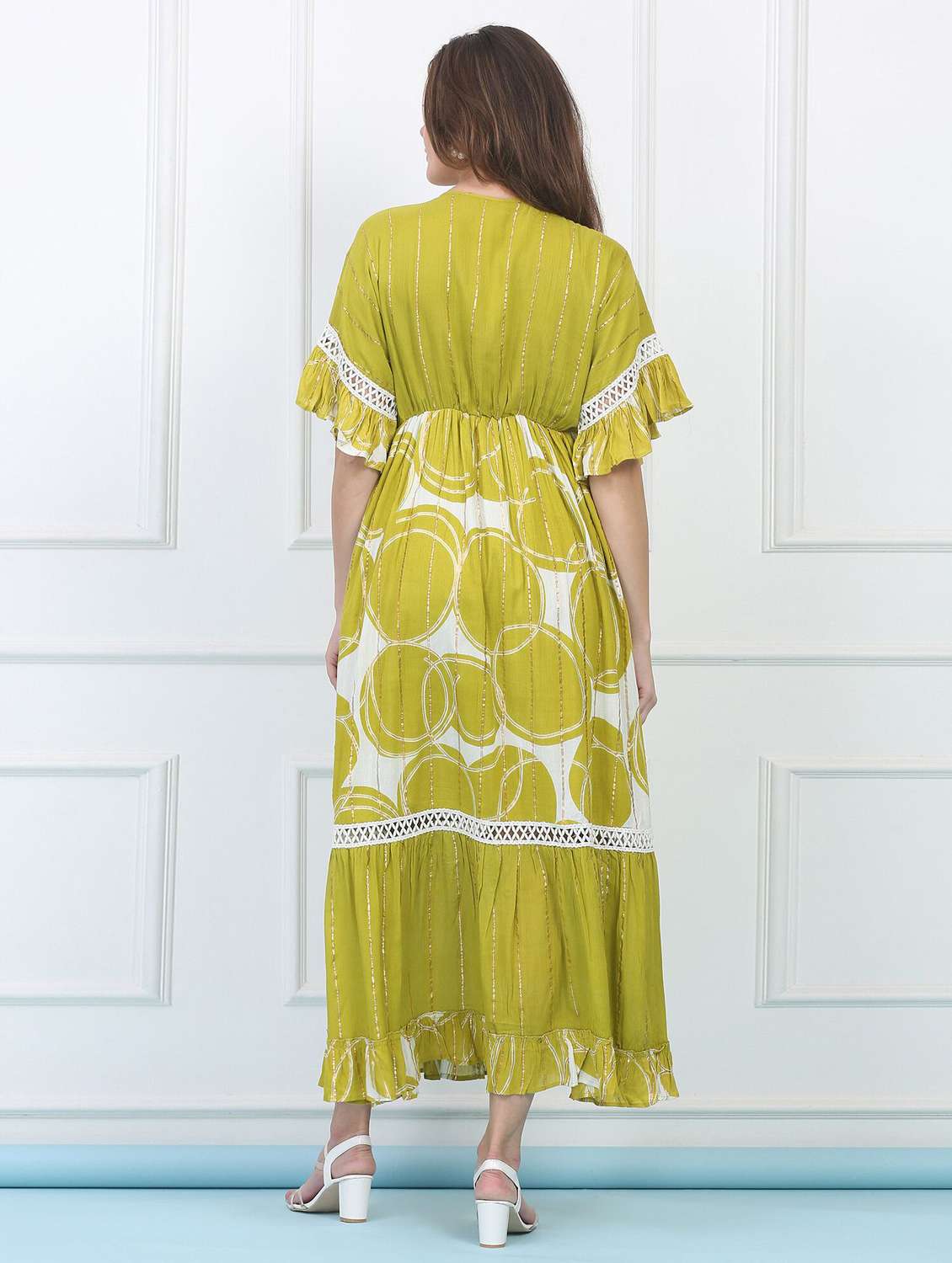 women self designed batwing sleeve tiered dress - 22148064 -  Standard Image - 3