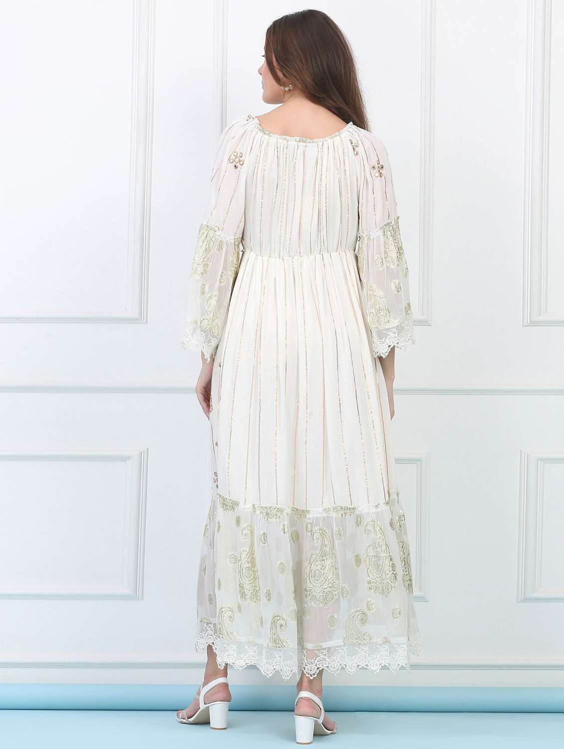 majestic by baani women white maxi length dress - 22148073 -  Standard Image - 3