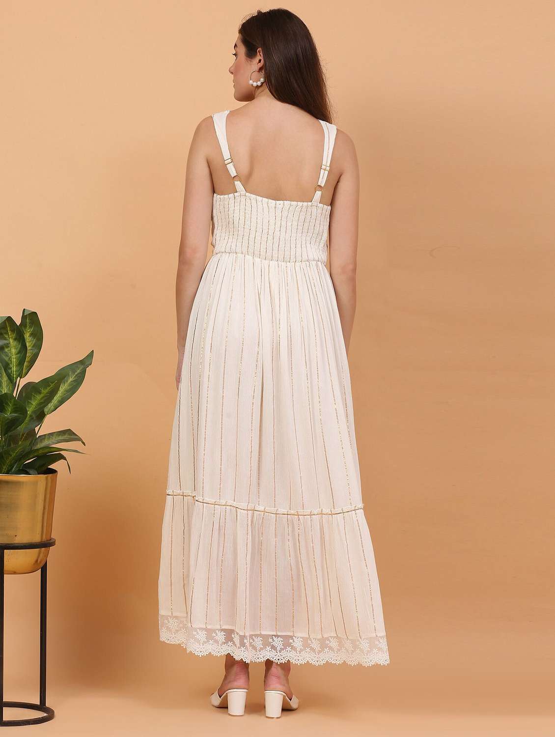 majestic by baani women white maxi length dress - 22148077 -  Standard Image - 3