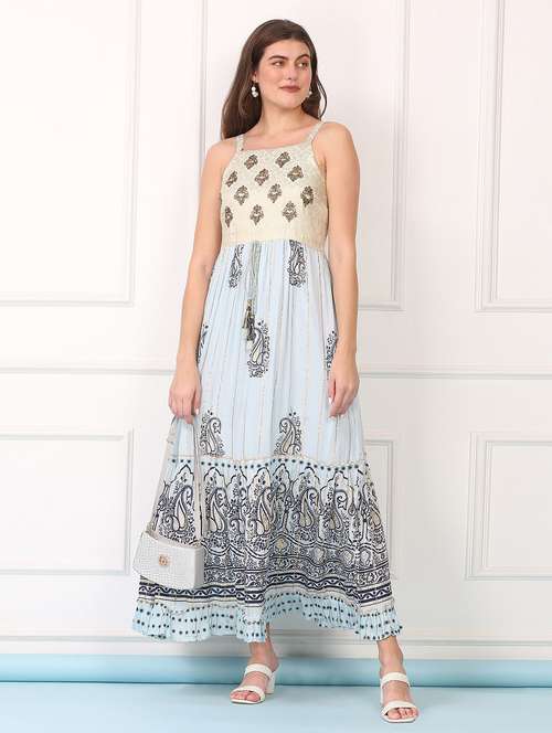 majestic by baani women blue maxi length dress - 22148081 -  Standard Image - 0