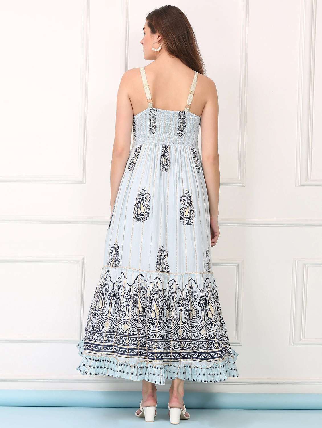 majestic by baani women blue maxi length dress - 22148081 -  Standard Image - 3