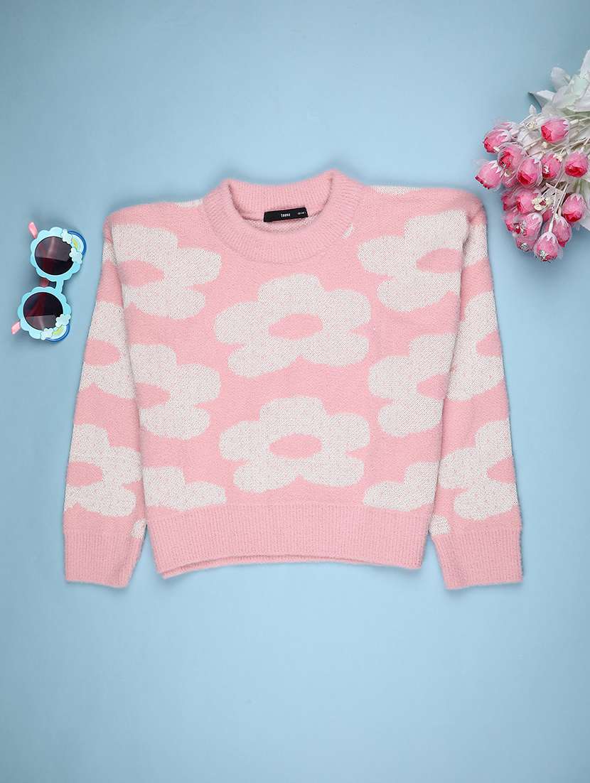 girl self designed long sleeve sweater