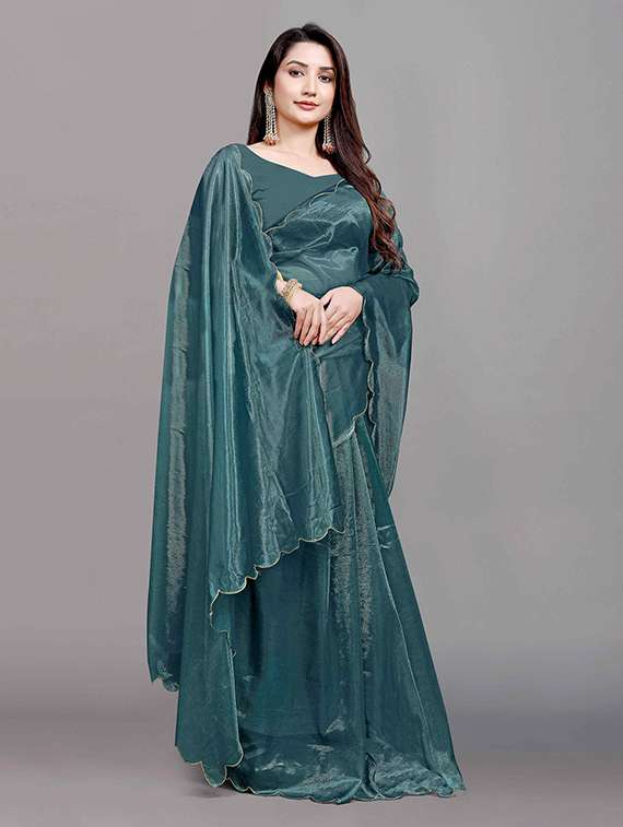 women solid plain saree with blouse - 22148154 -  Zoom Image - 0