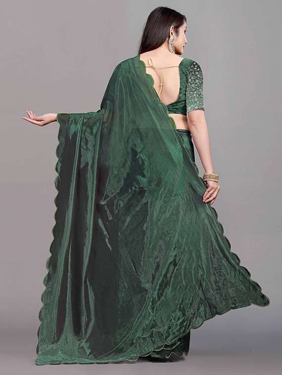 women solid plain saree with blouse - 22148156 -  Standard Image - 3