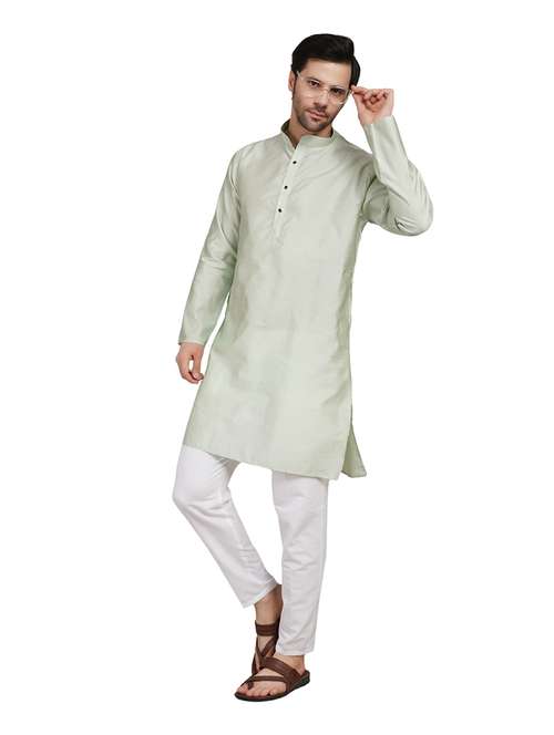 men self design long sleeve kurta with trousers ethnic wear set - 22148193 -  Standard Image - 0