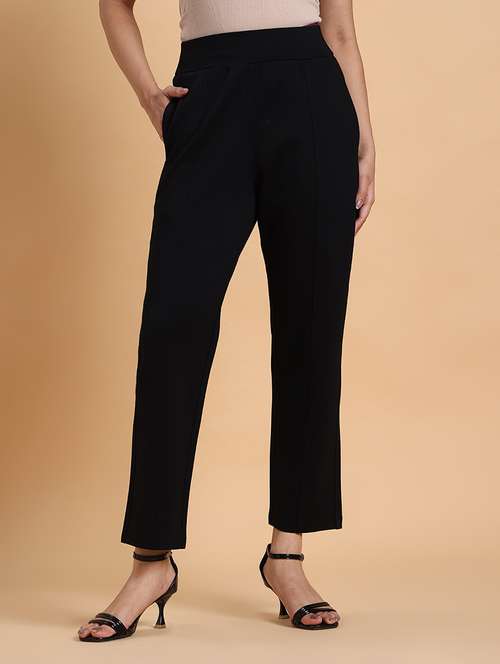 women black solid high rise jegging - 22148195 -  Standard Image - 0