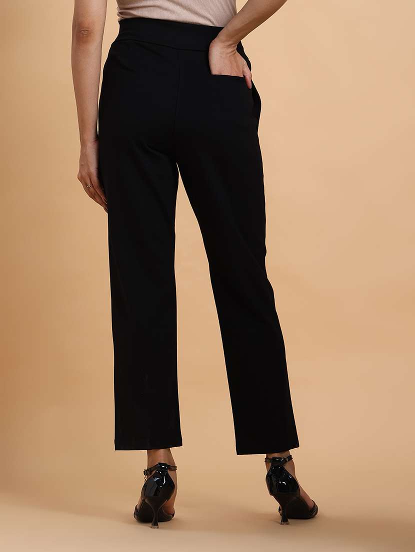 women black solid high rise jegging - 22148195 -  Standard Image - 3