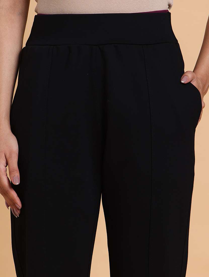 women black solid high rise jegging - 22148195 -  Standard Image - 5