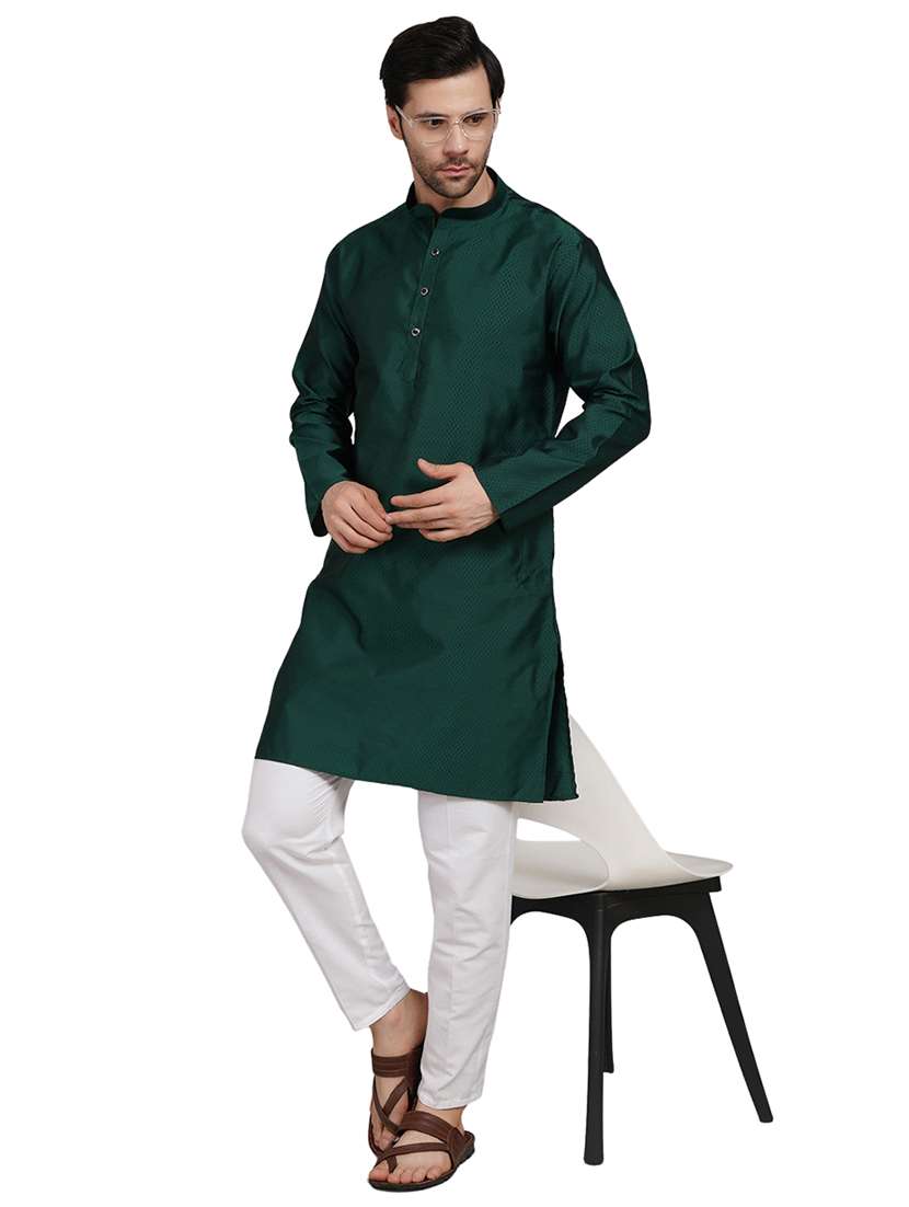 men self design mandarin neck kurta with trousers ethnic wear set - 22148201 -  Zoom Image - 0