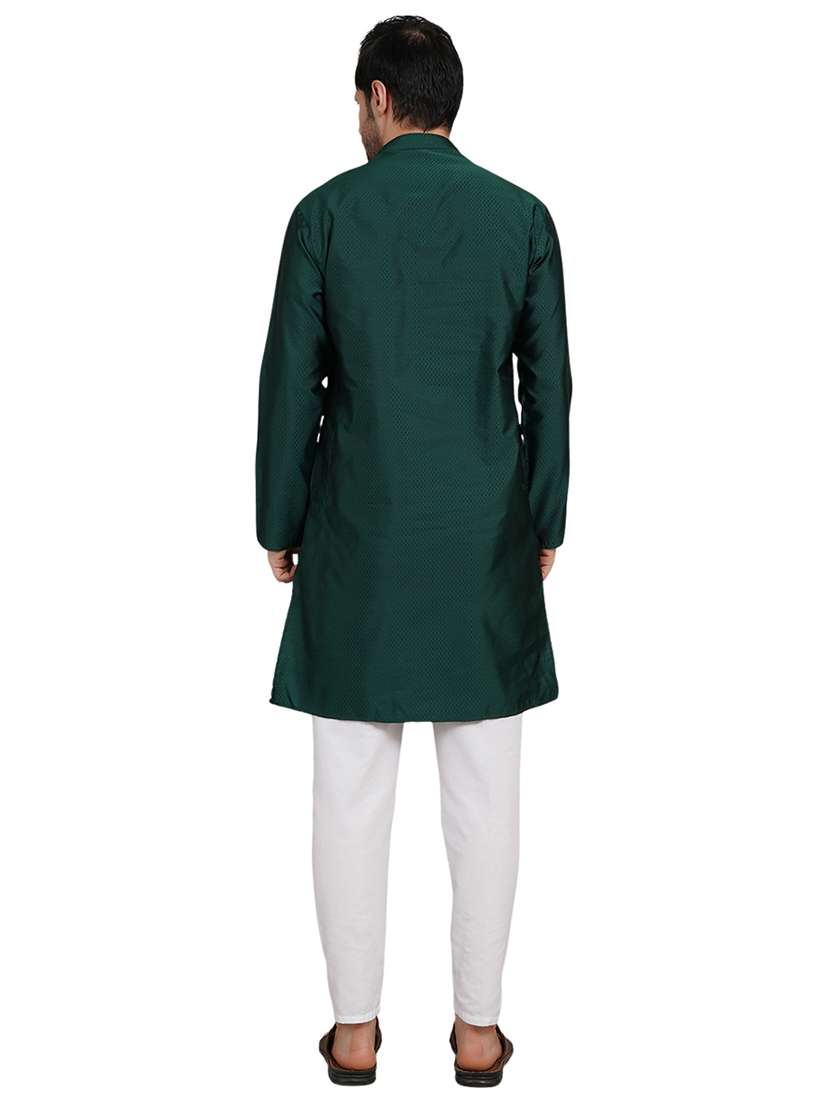 men self design mandarin neck kurta with trousers ethnic wear set - 22148201 -  Standard Image - 3