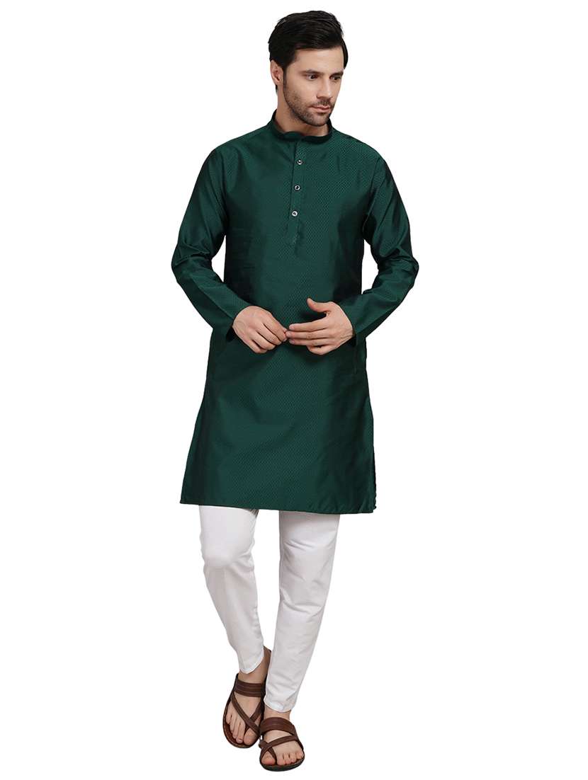 men self design mandarin neck kurta with trousers ethnic wear set - 22148201 -  Standard Image - 5