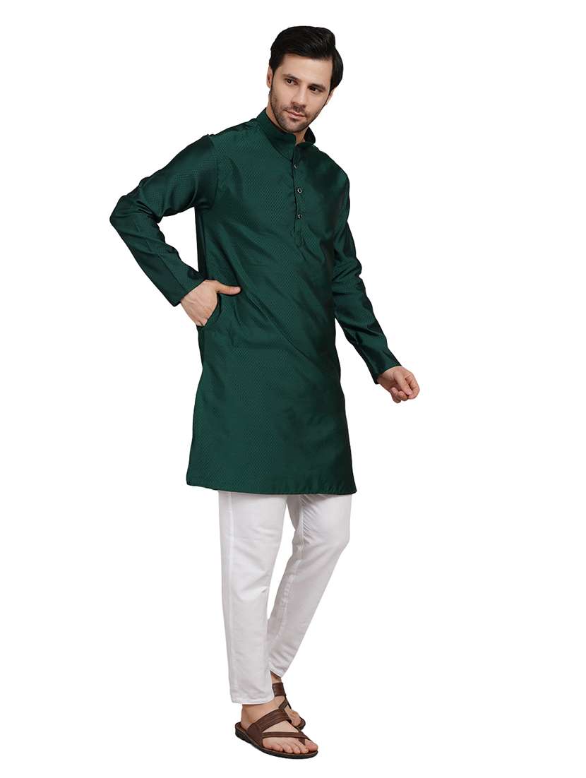 men self design long sleeve kurta with trousers ethnic wear set - 22148202 -  Standard Image - 3