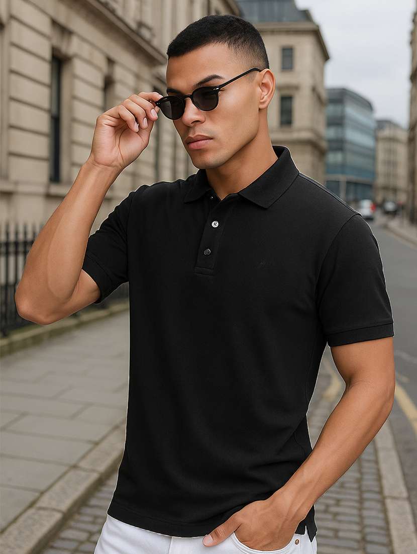black polyester plain tshirt
