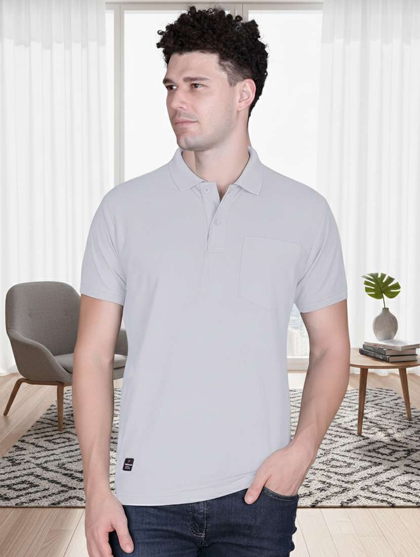 grey polyester plain tshirt
