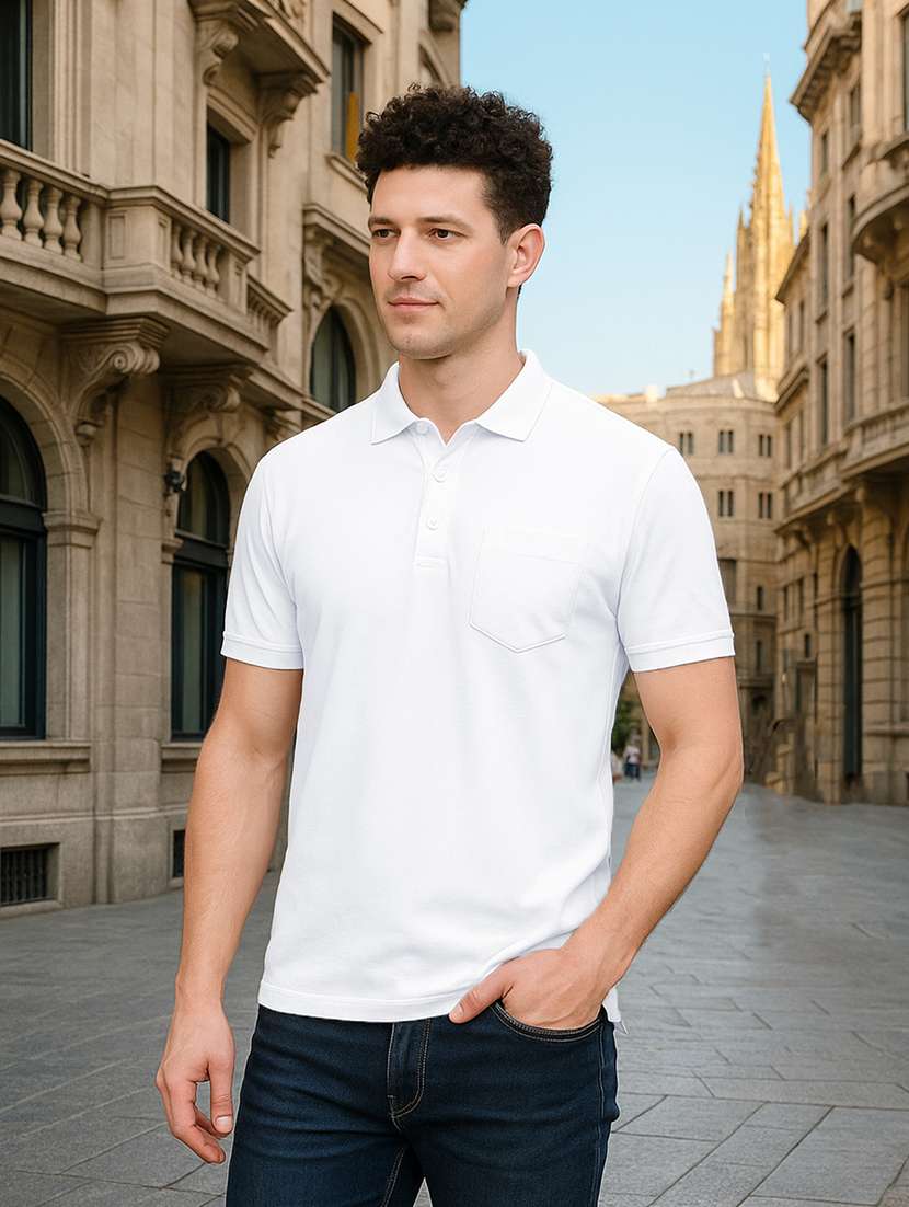 white polyester plain tshirt
