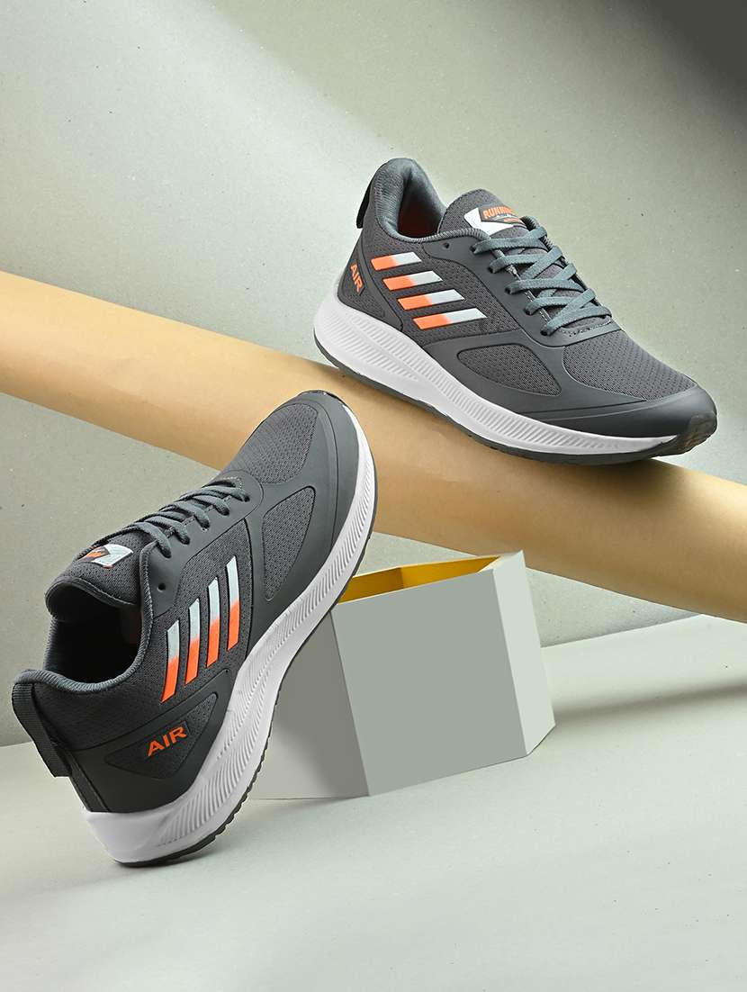 men grey lace up sport shoe